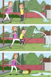 Morty gets kicked in the balls Meme Template