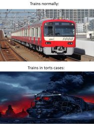 Trains in tort class Meme Template