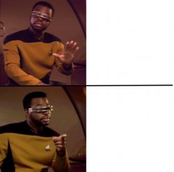 Geordi Hotline Bling Meme Template