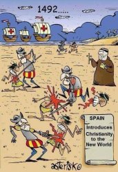 1492 Spain introduces Christianity to the New World Meme Template