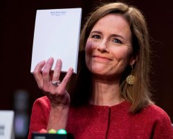 Amy Coney Barrett notepad Meme Template
