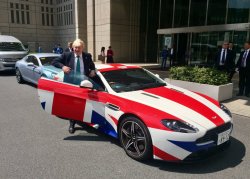 Boris Johnson Union Jack Aston Martin Car Meme Template