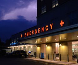 Hospital emergency entrance night Meme Template