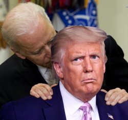 Biden Sniffing Trump Meme Template