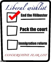 Liberal wishlist conservative fear-list 2020 Meme Template
