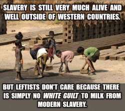 Liberals don't care about slavery, only White Guilt Meme Template