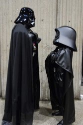 Darth Vader and Dark Helmet Meme Template