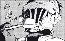 Goblin slayer chugging Meme Template