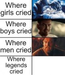 where (blank) cried Meme Template