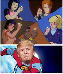 Trump Captain Planet powers combined (fixed text-boxes) Meme Template