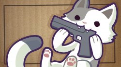 Cat with a Gun Meme Template