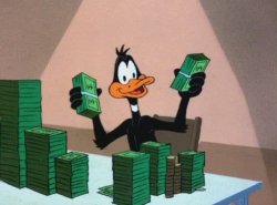 Daffy Duck with money Meme Template