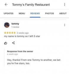 Restaurant review Meme Template