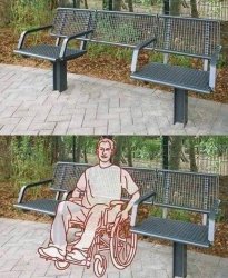 Wheelchair bench Meme Template