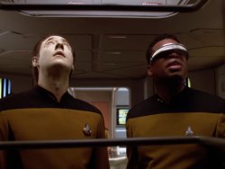 Data and Geordi Looking Up Meme Template