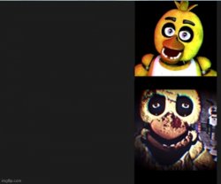 Chica normal vs scary Meme Template