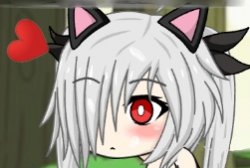 Gacha studio white hair love neko student Meme Template