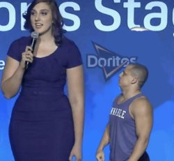 Tall woman small man Meme Template
