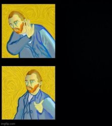 Van Gogh hotline bling Meme Template