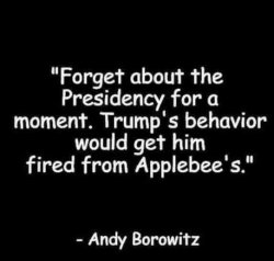 Trump's behavior Applebee's Meme Template