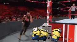 Minions Running Away From Braun Strowman Meme Template
