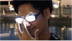 Guy with glowing glasses Meme Template