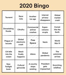 2020 bingo card Meme Template