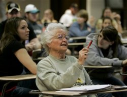 Old Elderly Woman in school class Meme Template