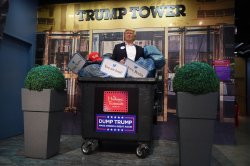 Madame Tussaud's Berlin takes out Trump trash Meme Template