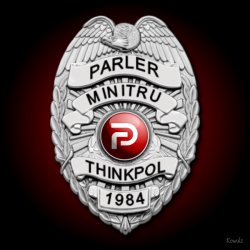 Parler MiniTru ThinkPol 1984 Badge Meme Template