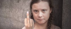 Greta Thunberg flip off Meme Template