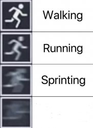 Walking, Running, Sprinting Meme Template
