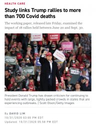 Trump rally 700 Covid deaths Meme Template