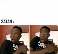 Satan gets surprised Meme Template