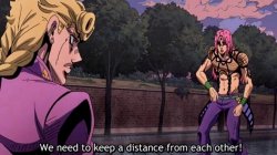 Social Distancing feat Giorno and Diavolo Meme Template