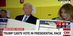 Trump checks Melania's vote Meme Template