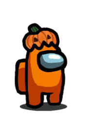 orange crewmate with pumpkin hat Meme Template