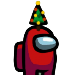red crewmate with x-mas tree hat Meme Template