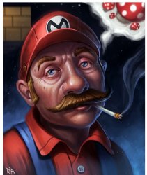 Mario Super High Meme Template
