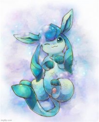 Glaceon laying on a could Meme Template