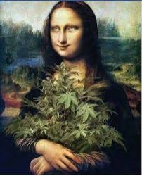 Mona Lisa inhaling Cannabis Meme Template