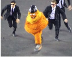 Running orange monster Meme Template