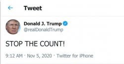 Trump tweet stop the count Meme Template