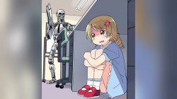 Anime Girl Hiding From a Terminator Meme Template