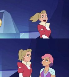 Glimmer stopping Adora Meme Template