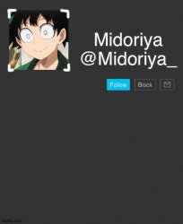 Midoriya's annoncement template Meme Template