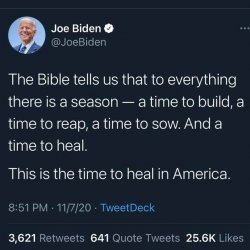 Joe Biden tweet 11/7/20 Meme Template