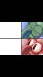 Sleep then Awake Squidward Meme Template