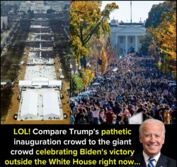 Biden's victory crowd Meme Template