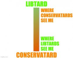 libtard vs conservatard scale Meme Template